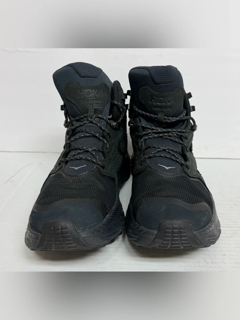 Hoka Anacapa 2 Mid GTX GORE-TEX Mens 12.5D Triple Black Hiking Boots WORN TWICE